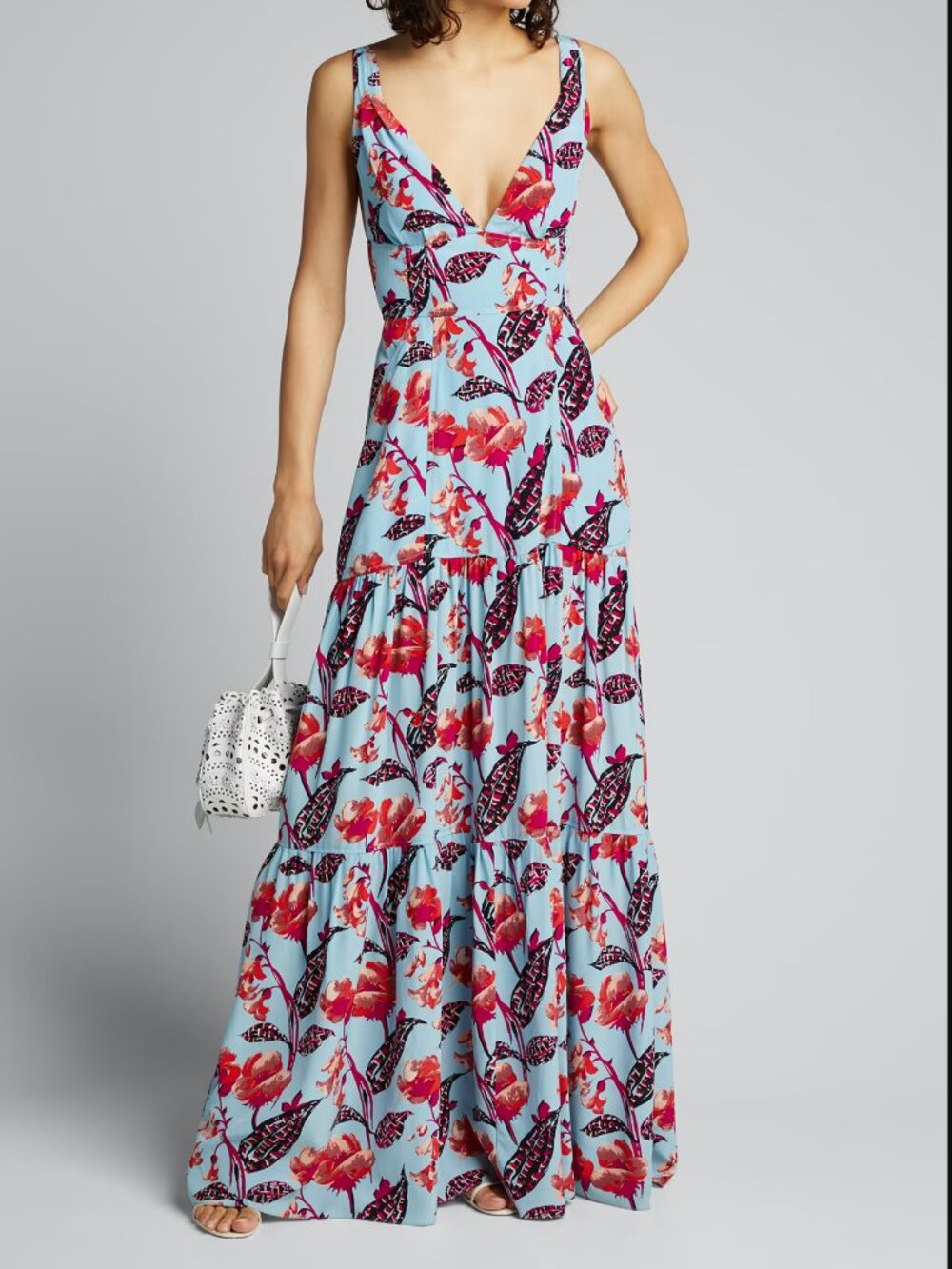 A.LC. Rae Sleeveless Floral-Print Silk Maxi Dress (Size 4) - Picture 1 of 2